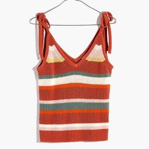 Madewell Striped Grandfield Tie-Strap Sweater Tank